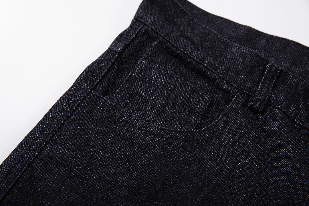Raw Denim Jeans, Black