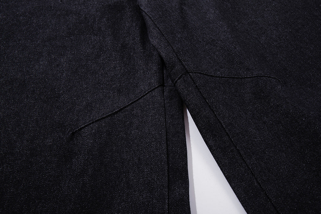 Raw Denim Jeans, Black