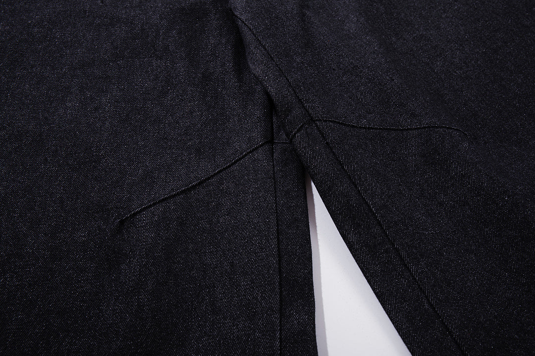 Raw Denim Jeans, Black