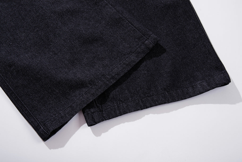 Raw Denim Jeans, Black