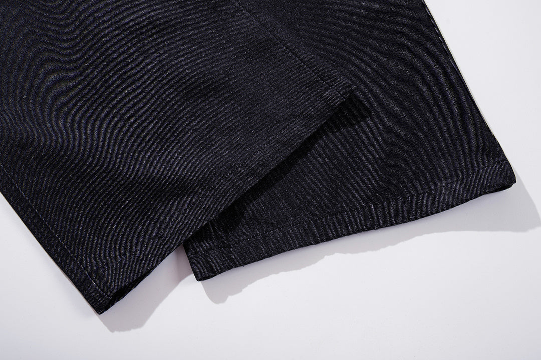 Raw Denim Jeans, Black