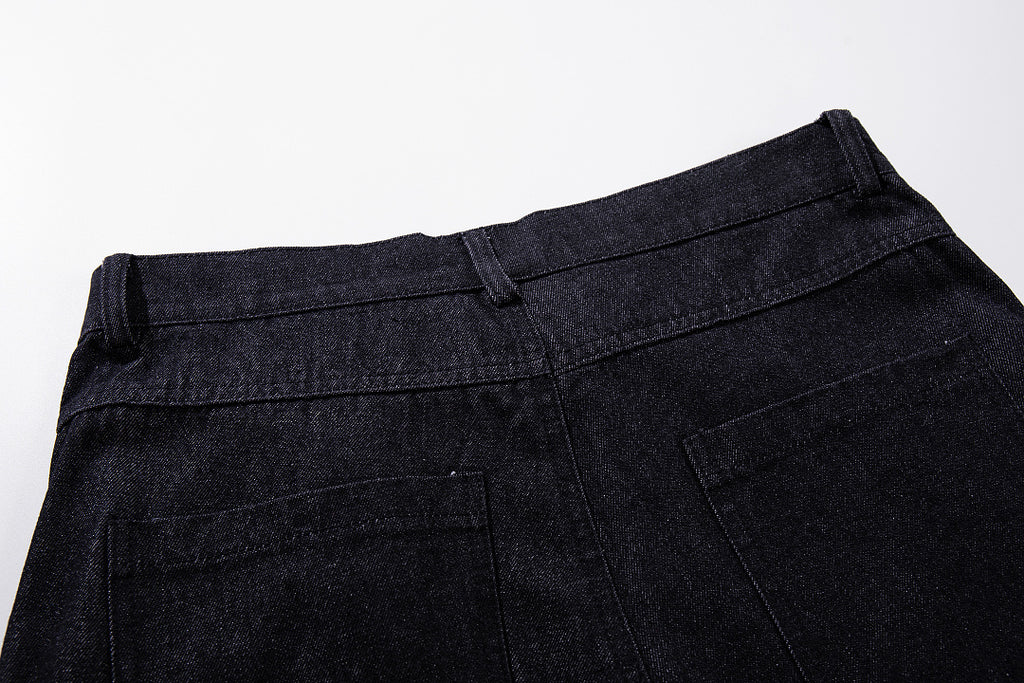 Raw Denim Jeans, Black
