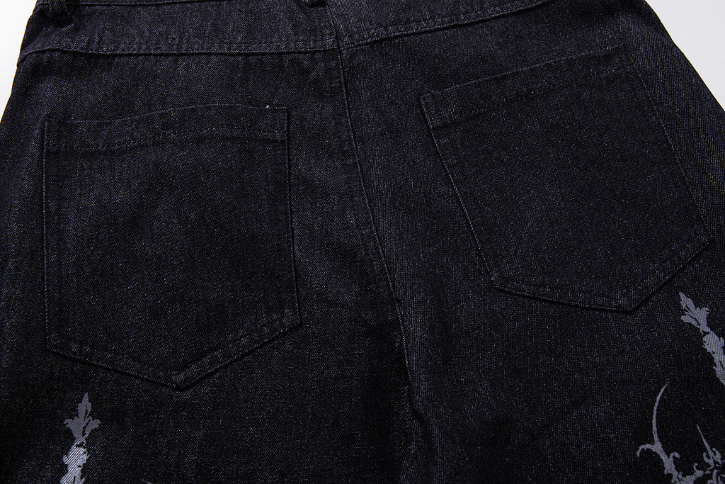 Raw Denim Jeans, Black