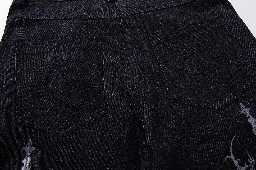 Raw Denim Jeans, Black