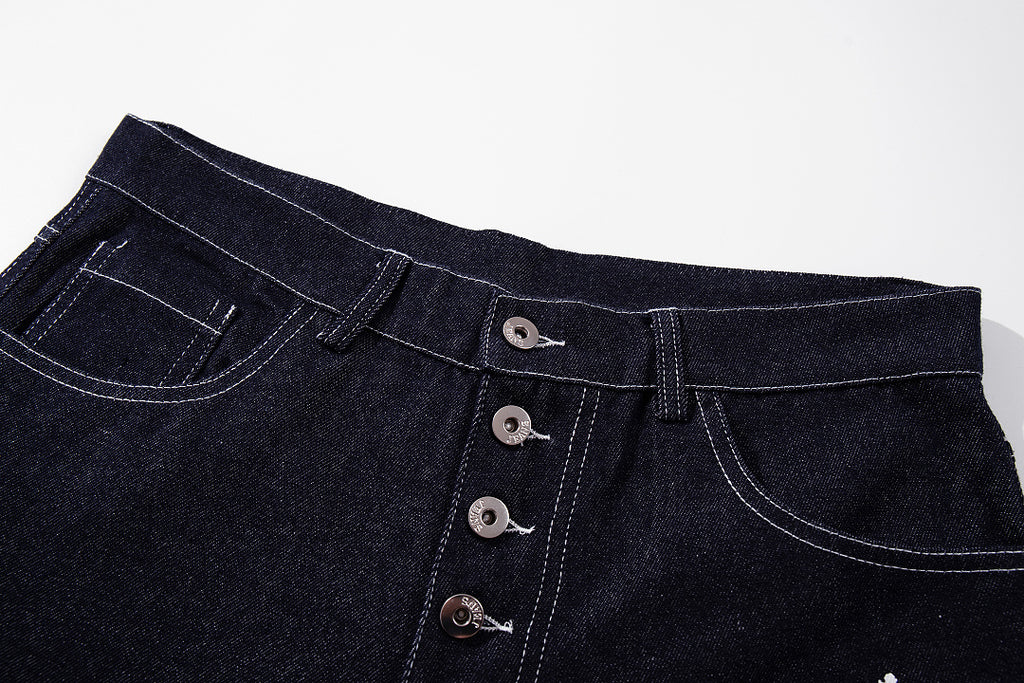 Raw Denim Jeans, Blue,