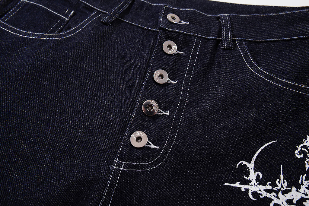 Raw Denim Jeans, Blue,