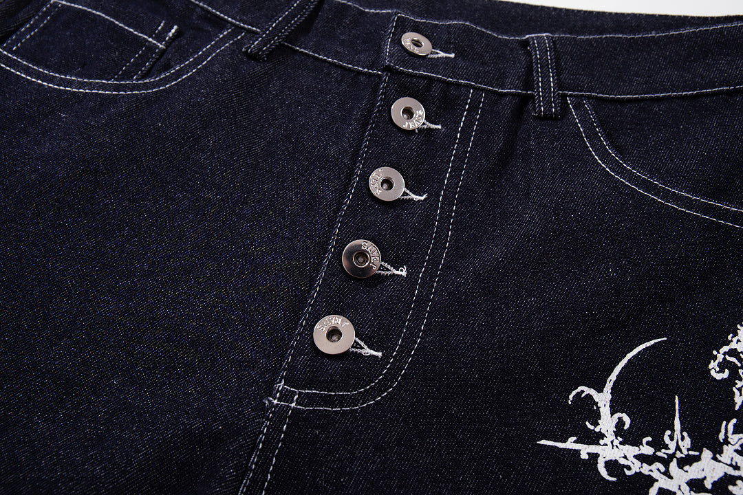 Raw Denim Jeans, Blue,