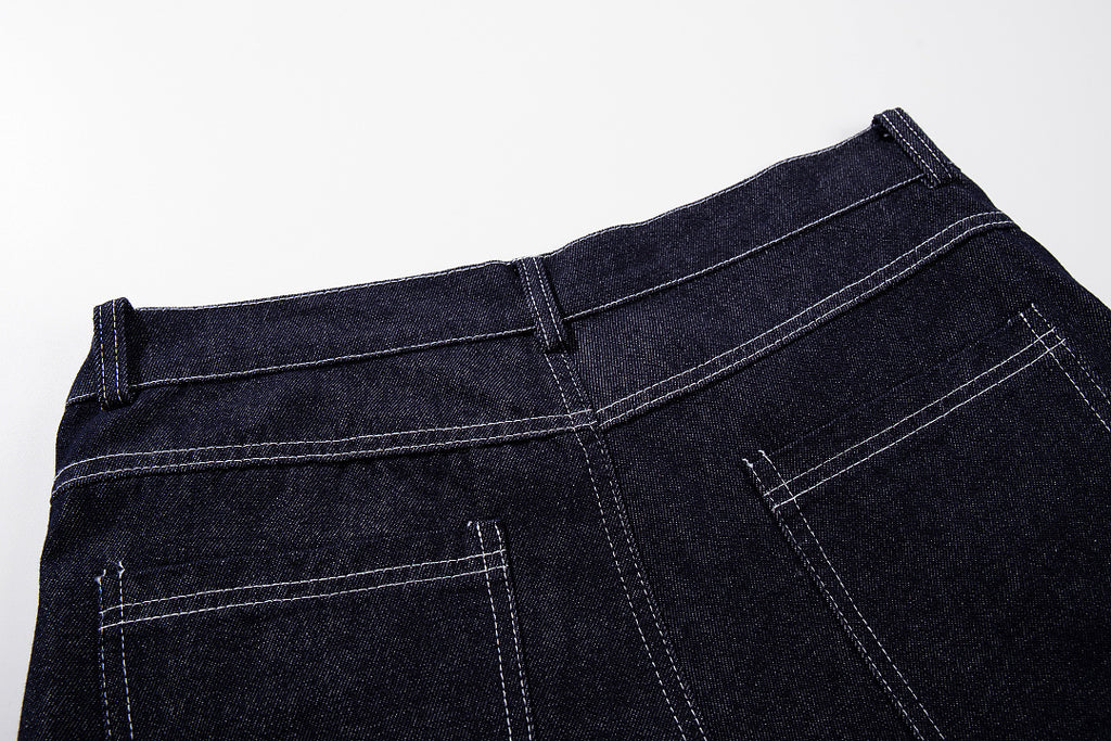 Raw Denim Jeans, Blue,