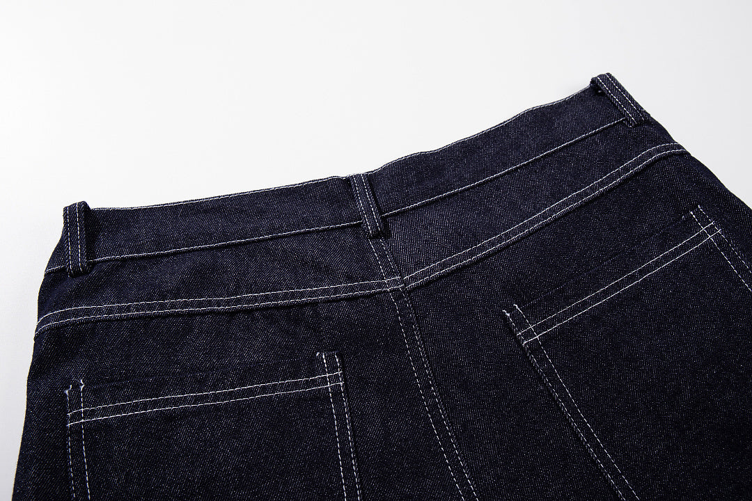 Raw Denim Jeans, Blue,
