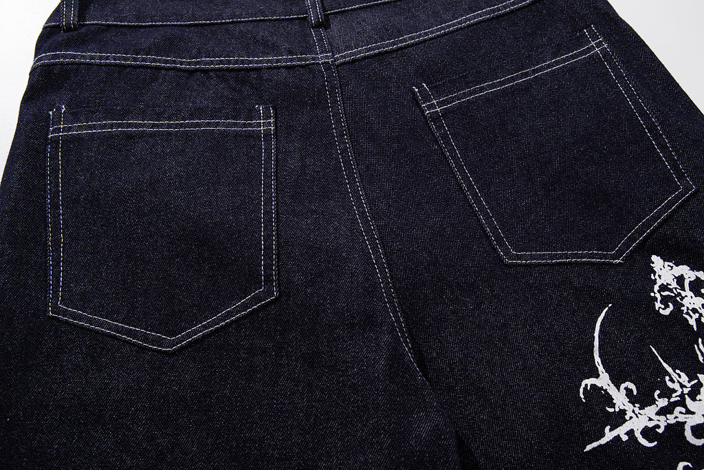 Raw Denim Jeans, Blue,