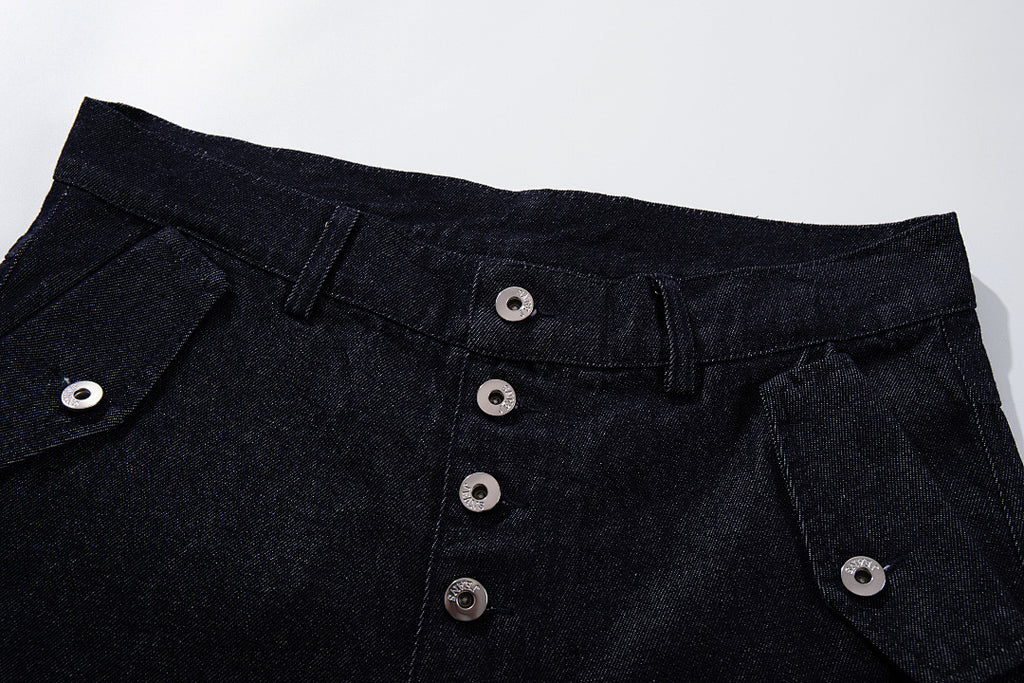 Raw denim jeans, blue