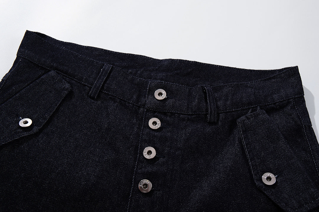 Raw denim jeans, blue