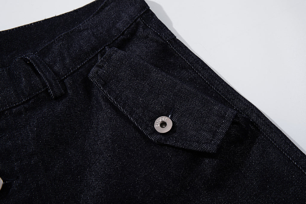 Raw denim jeans, blue