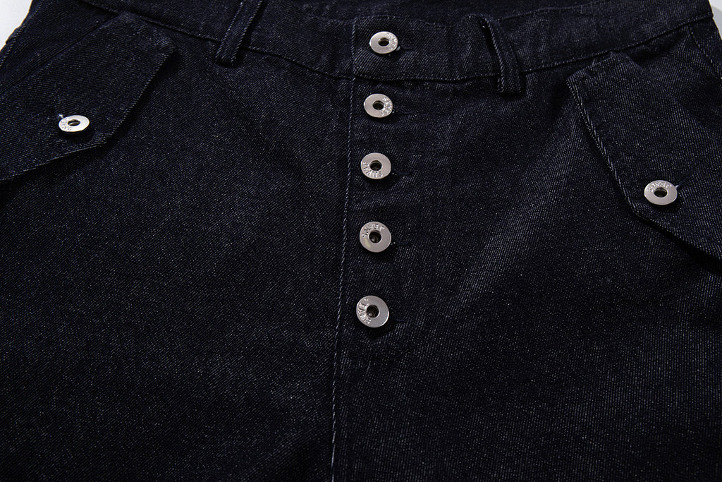 Raw denim jeans, blue