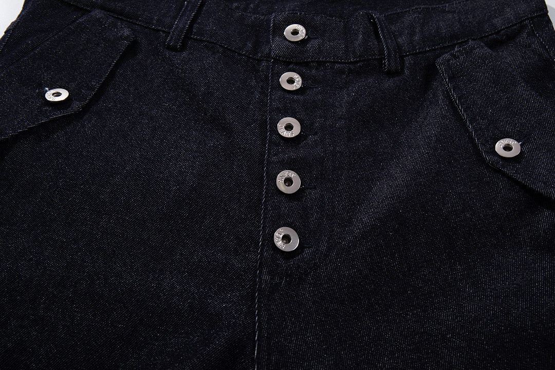 Raw denim jeans, blue