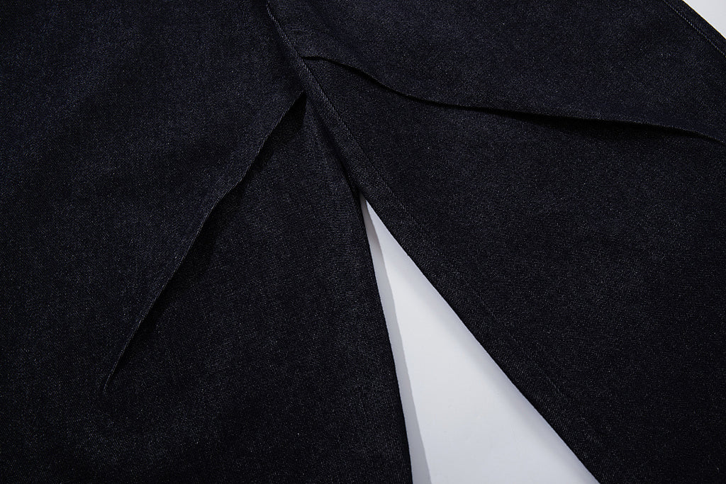 Raw denim jeans, blue