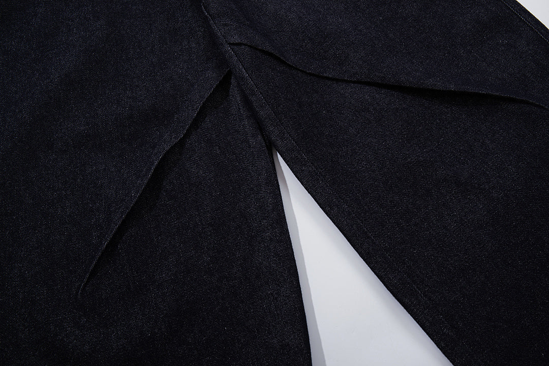 Raw denim jeans, blue