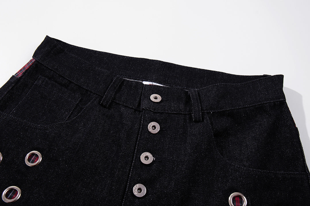 Raw Denim Jeans, Black