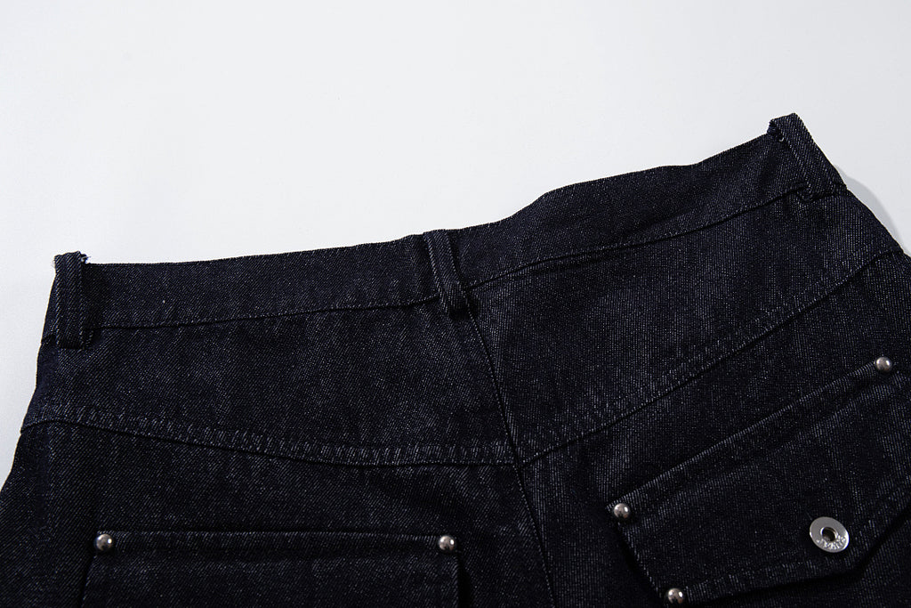 Raw denim jeans, blue