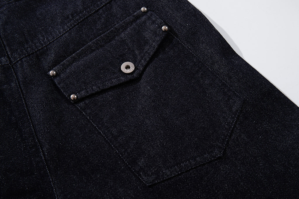 Raw denim jeans, blue
