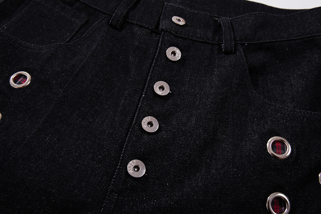 Raw Denim Jeans, Black