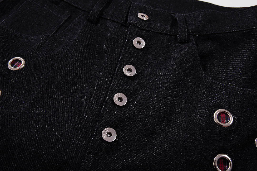 Raw Denim Jeans, Black