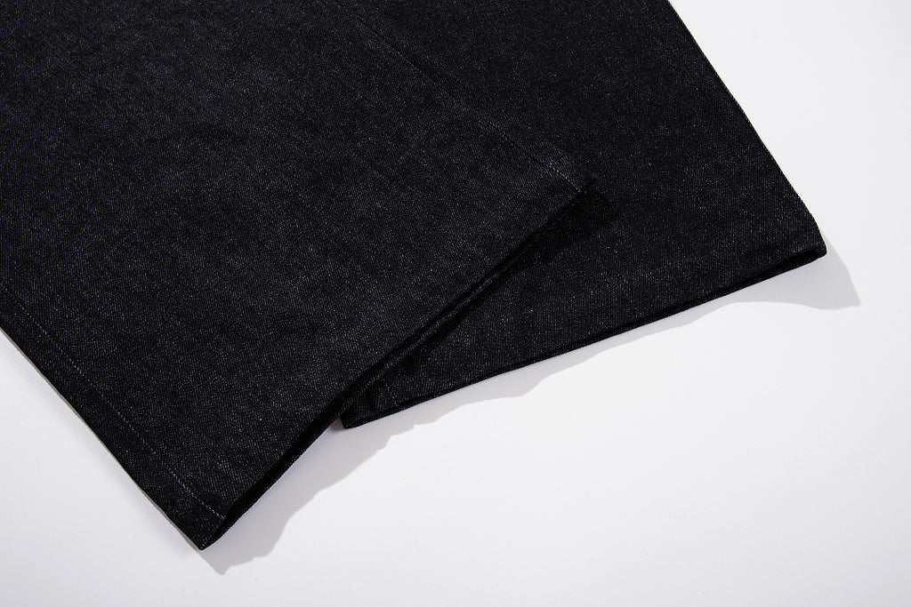Raw Denim Jeans, Black