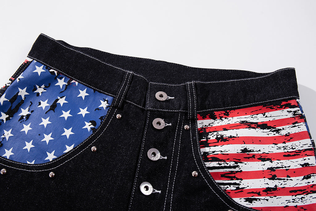 Raw Denim Jeans, Black