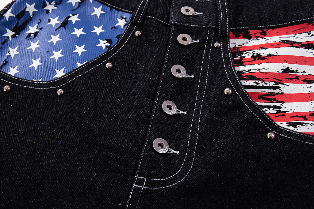 Raw Denim Jeans, Black