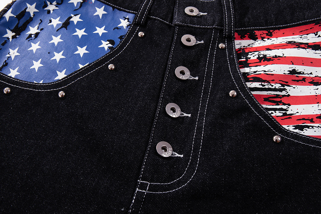 Raw Denim Jeans, Black
