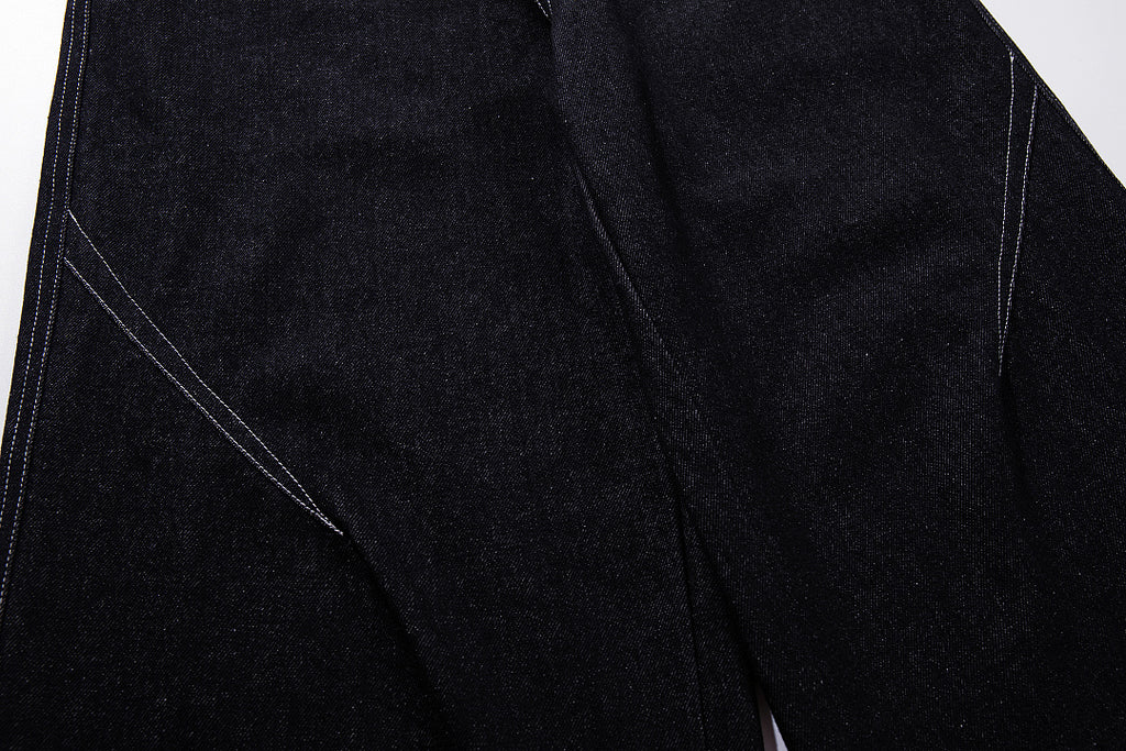 Raw Denim Jeans, Black