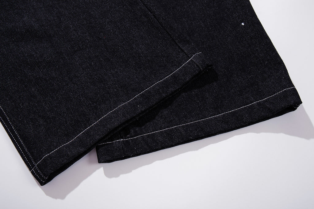 Raw Denim Jeans, Black