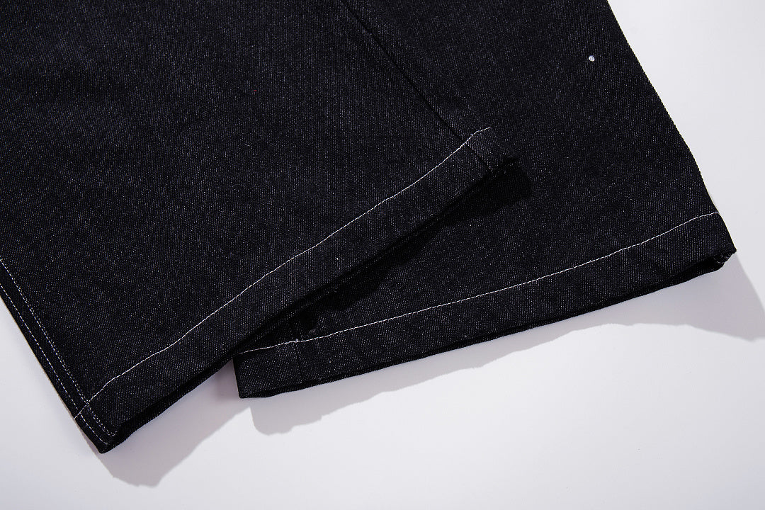 Raw Denim Jeans, Black