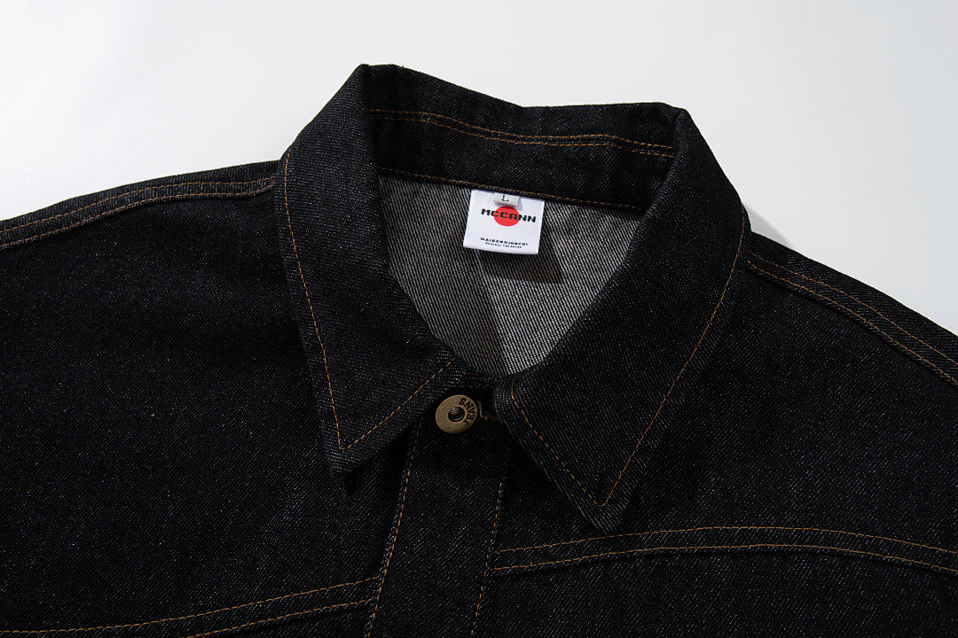Raw Denim Jacket – Black