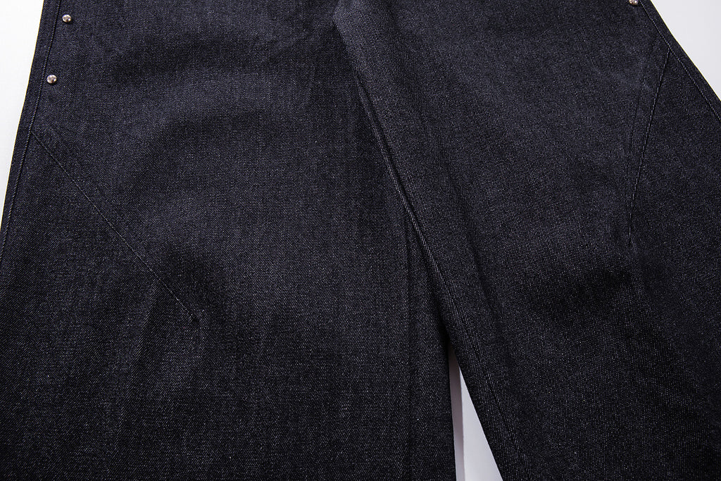 Raw Denim Jeans, Black