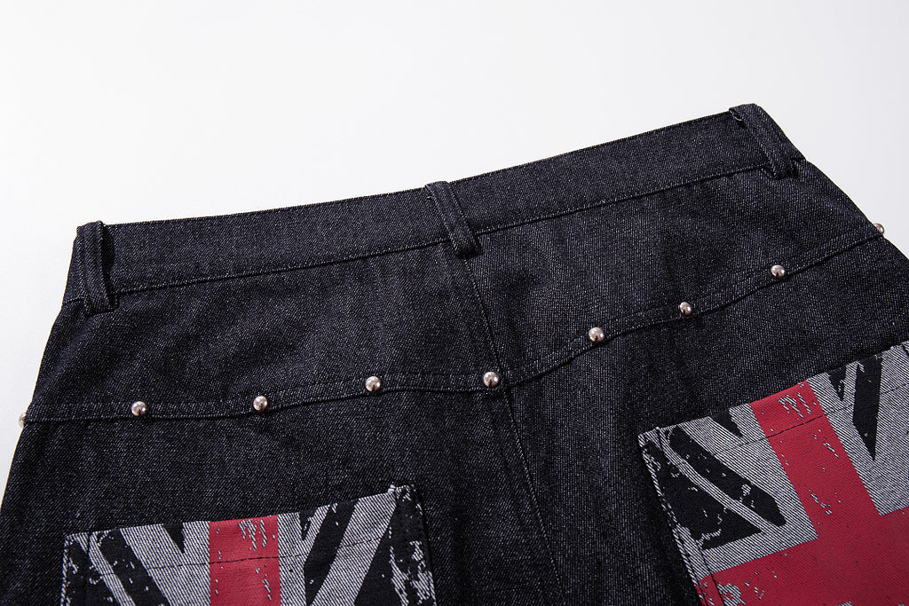 Raw Denim Jeans, Black