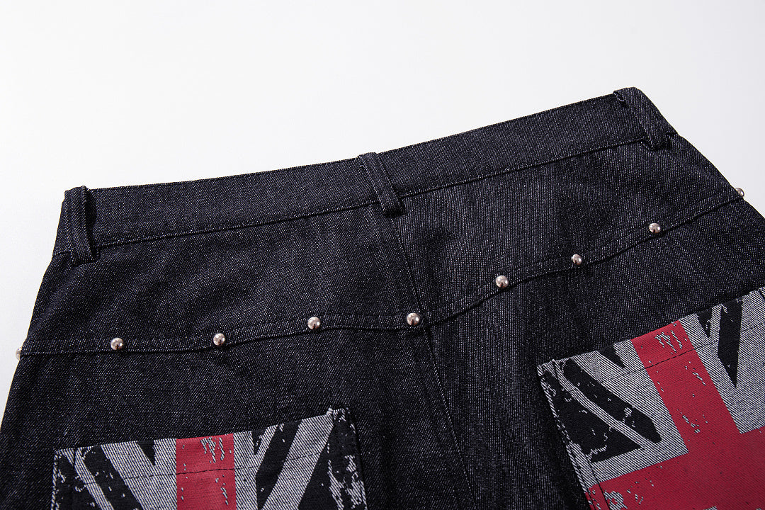 Raw Denim Jeans, Black