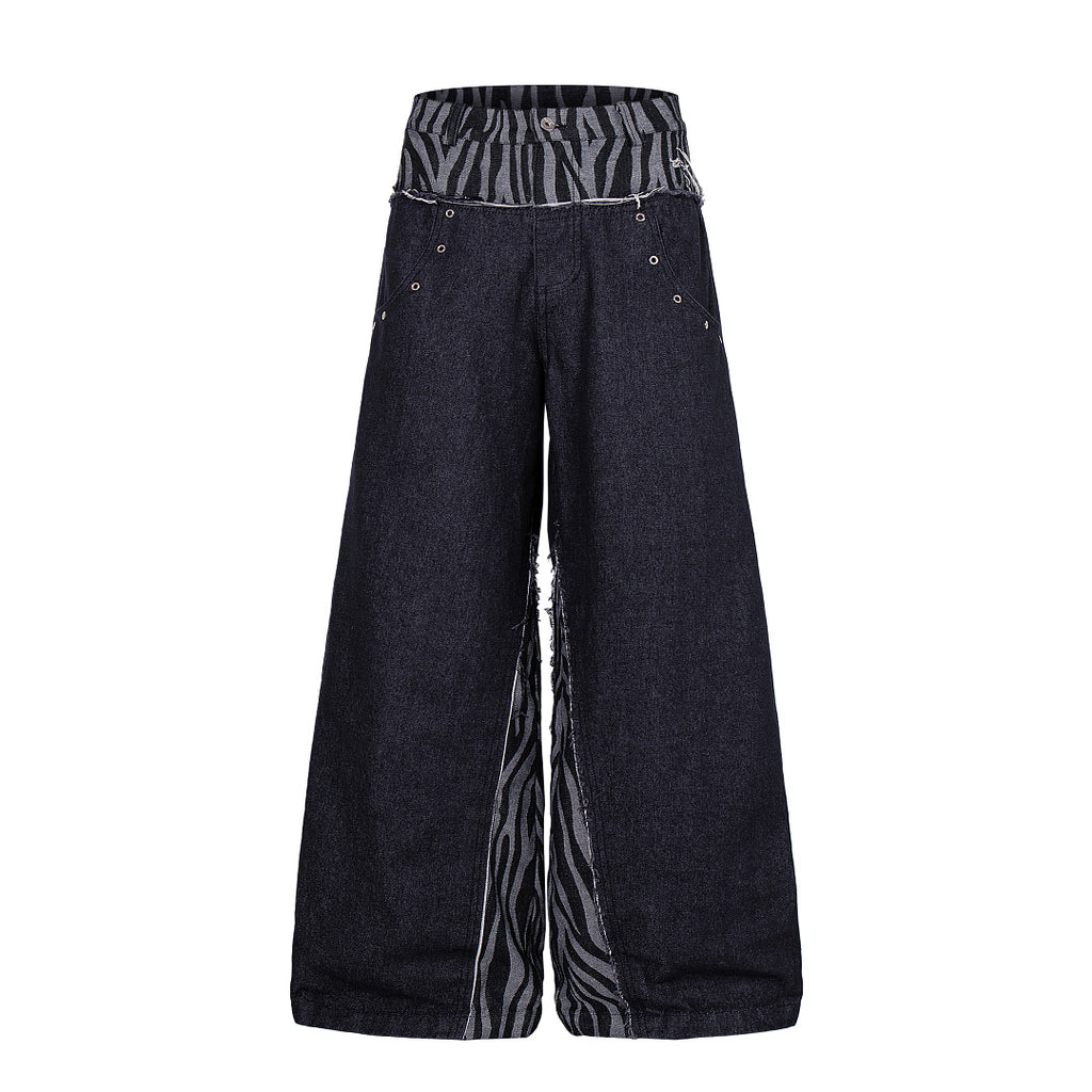 Zebra-print Jeans, Black