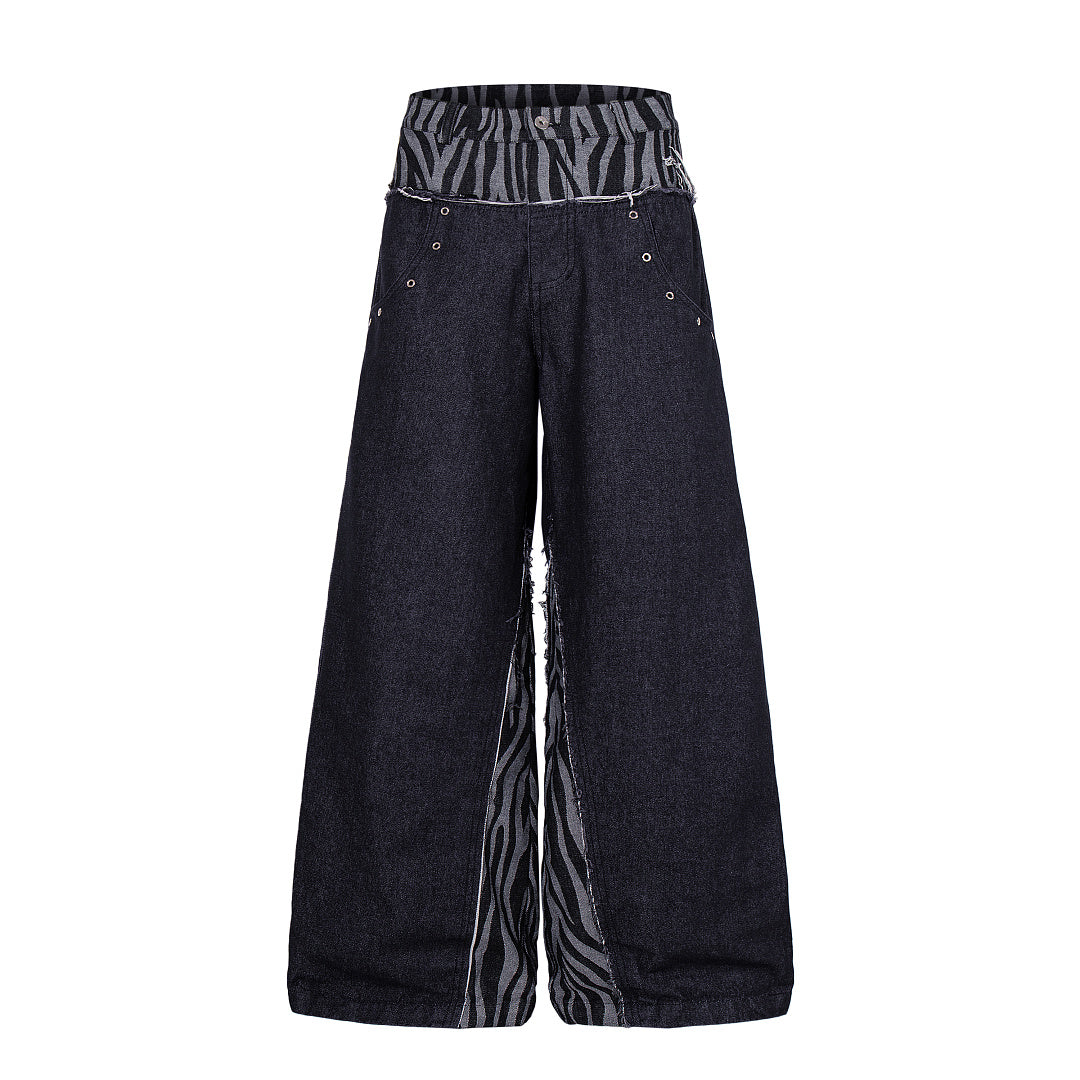 Zebra-print Jeans, Black