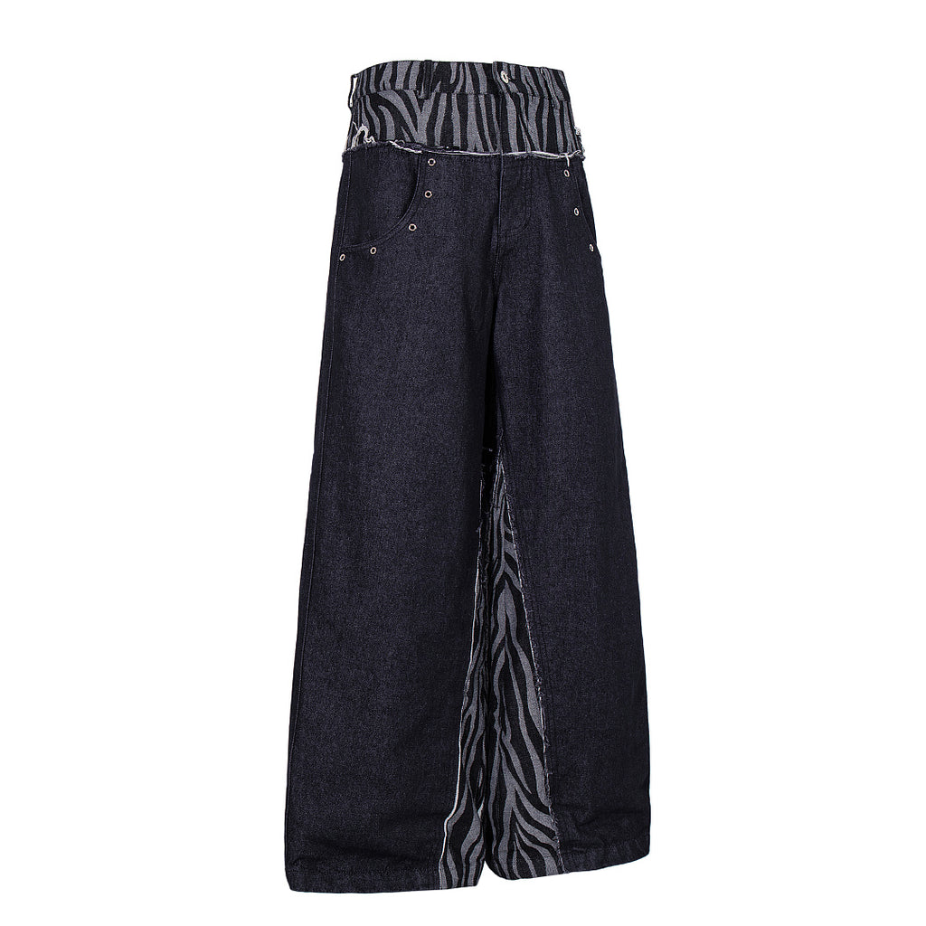 Zebra-print Jeans, Black