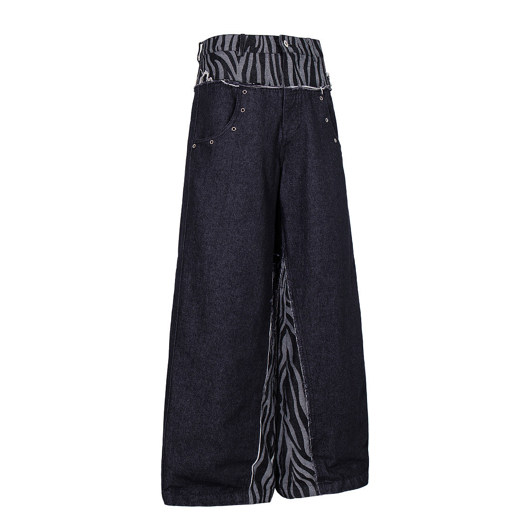 Zebra-print Jeans, Black