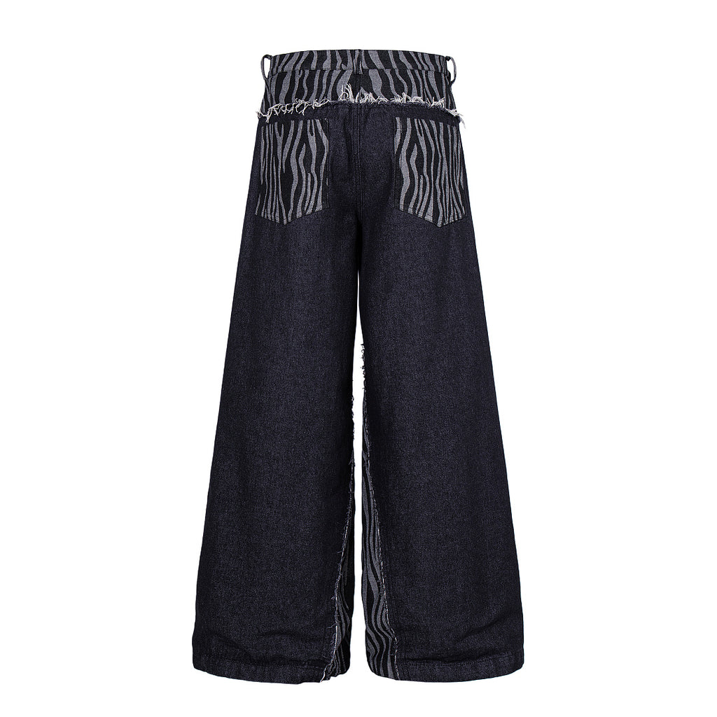 Zebra-print Jeans, Black