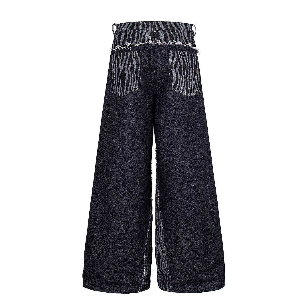 Zebra-print Jeans, Black