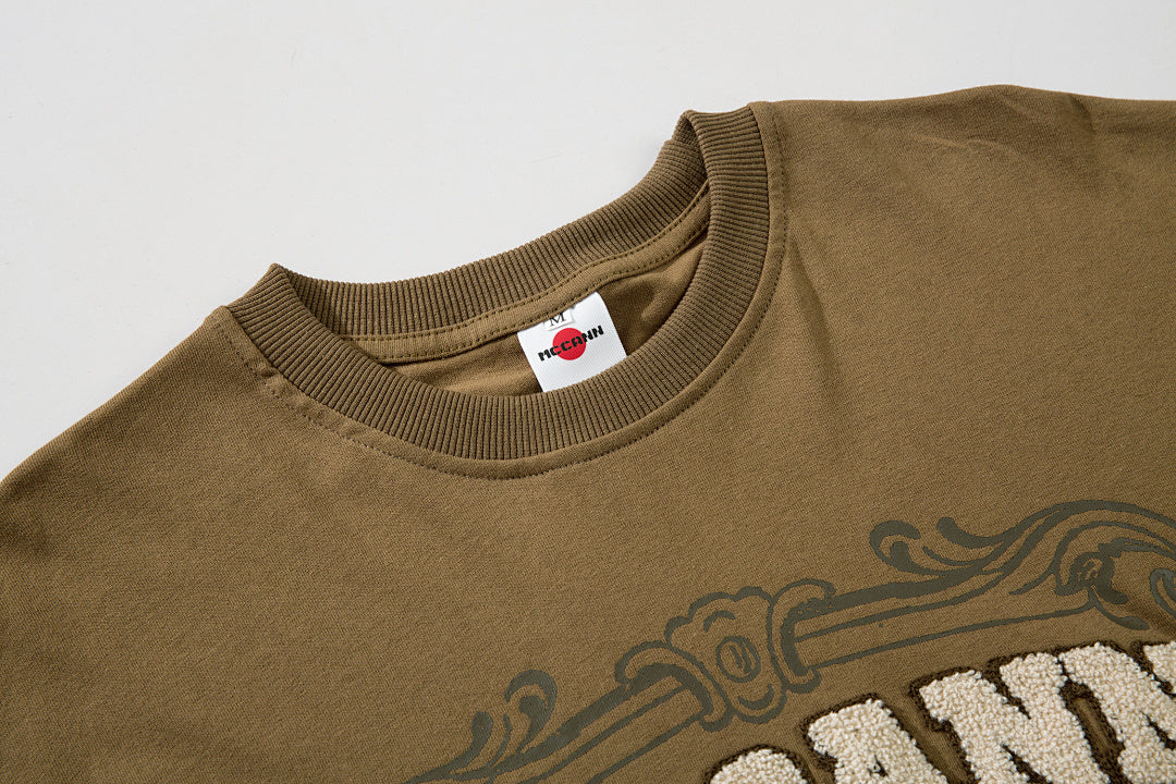 Heavy-duty towel embroidery T-shirt
