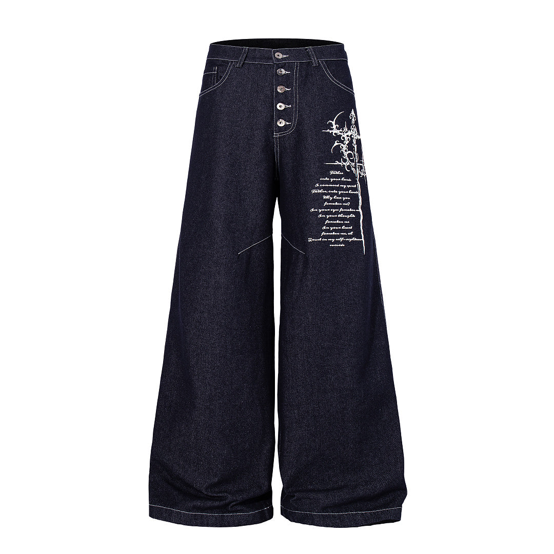 Raw Denim Jeans, Blue,