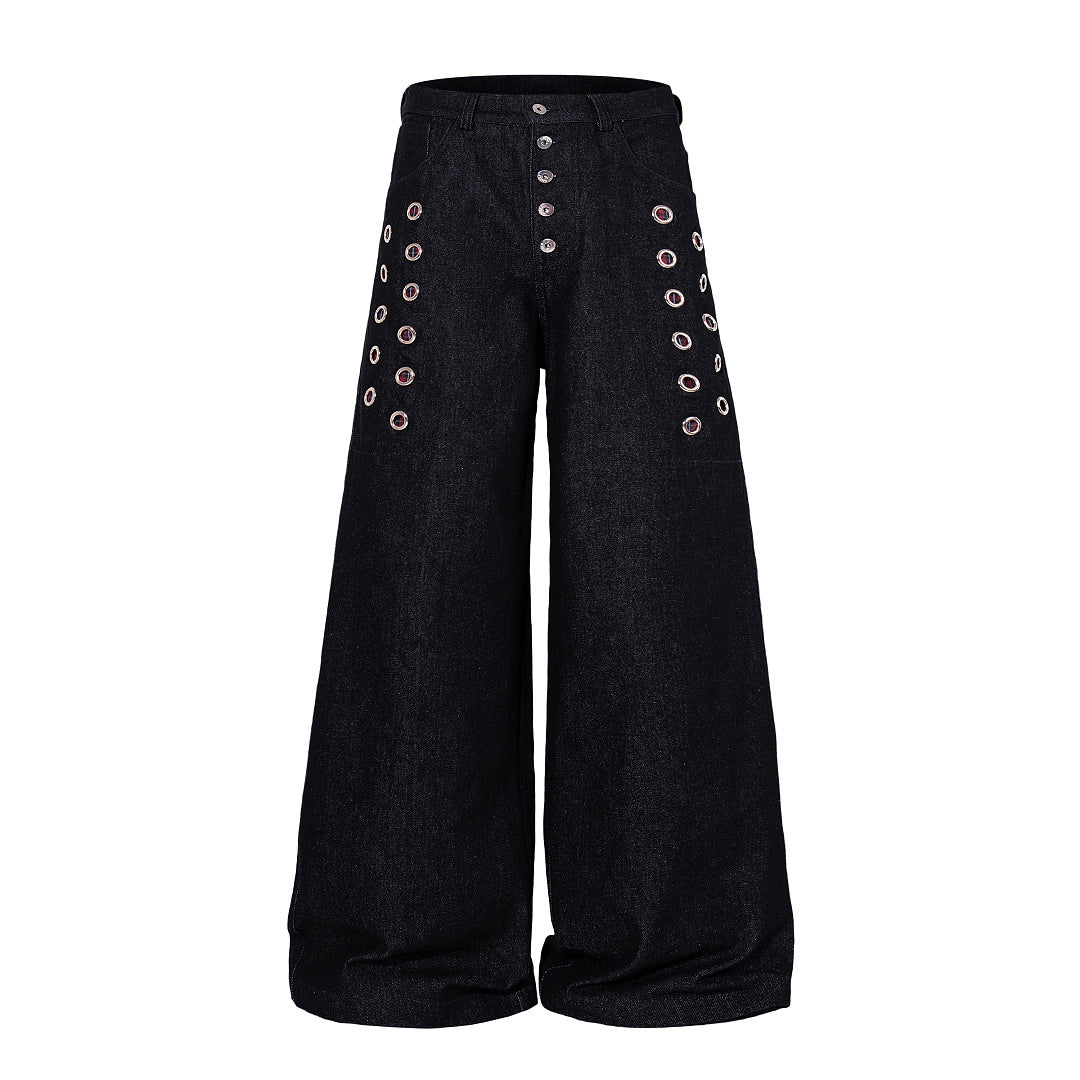 Raw Denim Jeans, Black