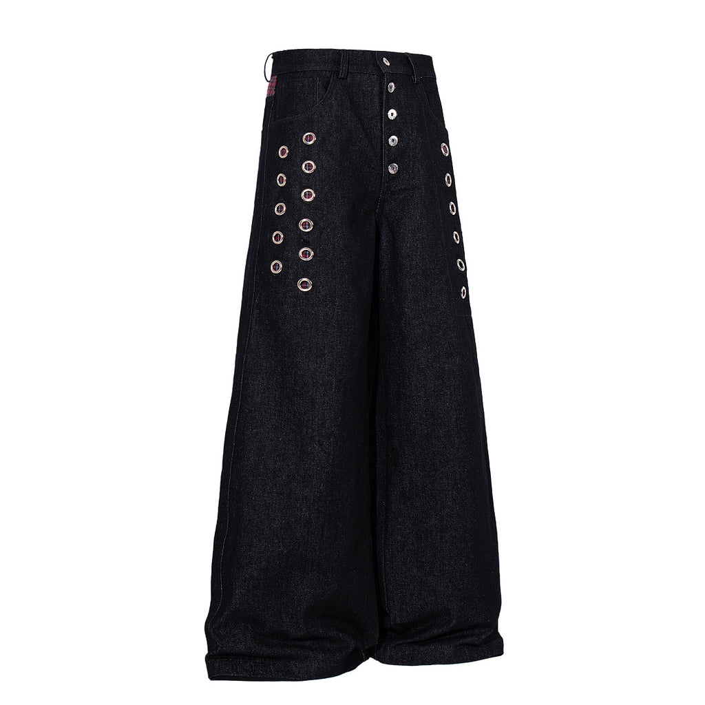 Raw Denim Jeans, Black