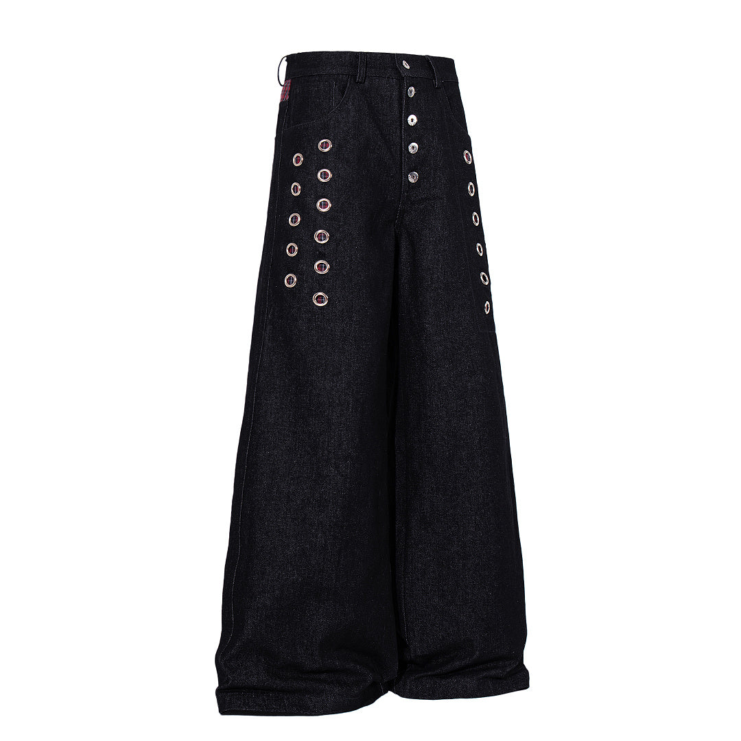 Raw Denim Jeans, Black