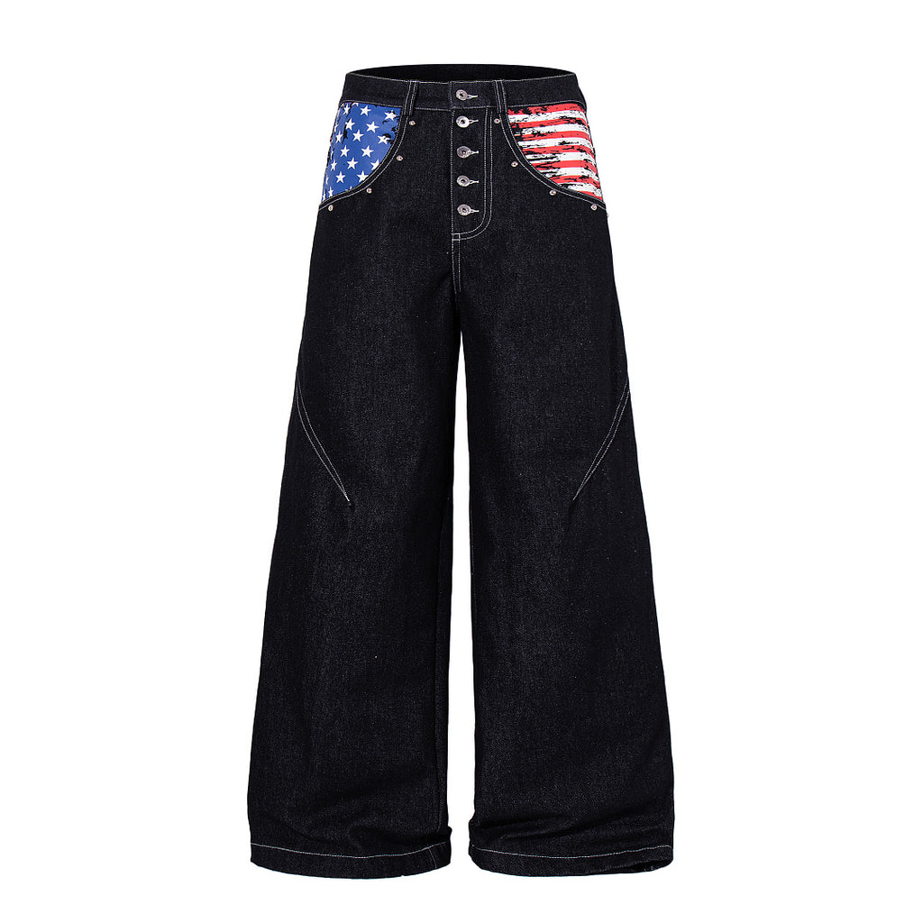 Raw Denim Jeans, Black