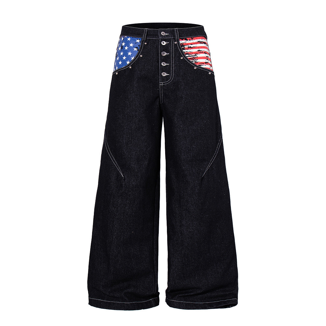 Raw Denim Jeans, Black
